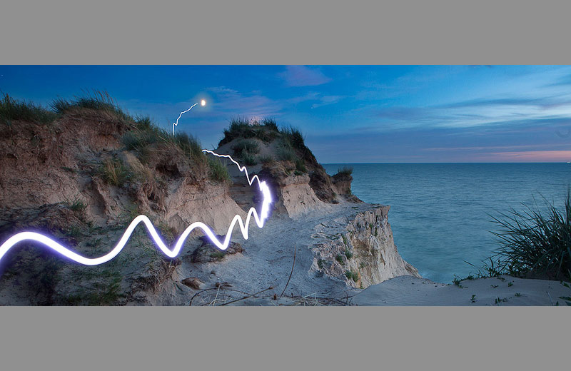 ostsee lichtmalerei mond moon baltic sea